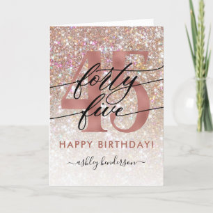 45th Birthday Chic Glitter Ombre Card