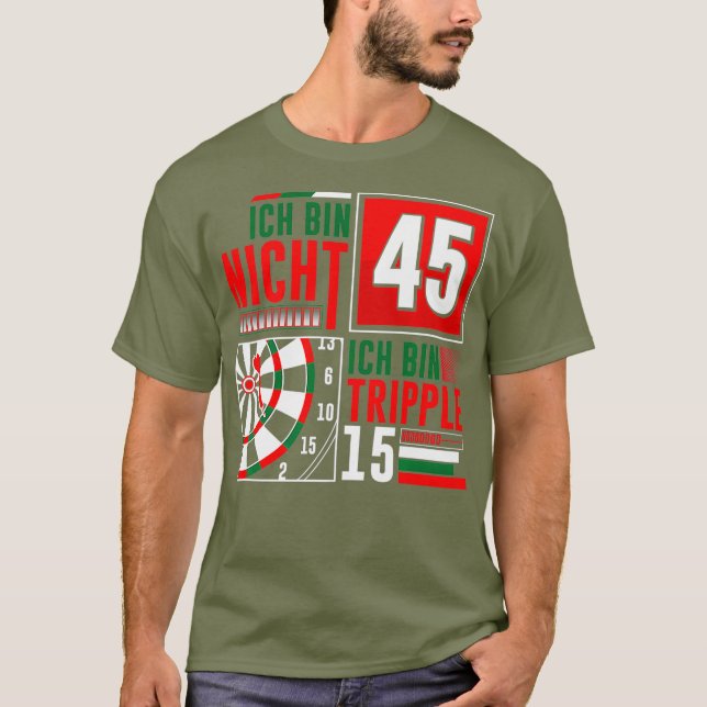 45th Birthday Darts Funny Saying Darts Sayings T-Shirt (Front)