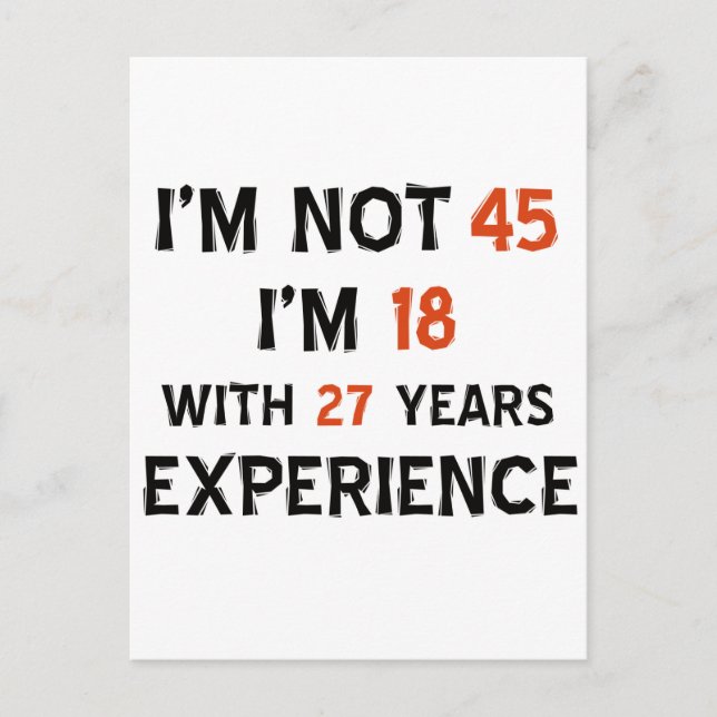45th  birthday designs postcard (Front)