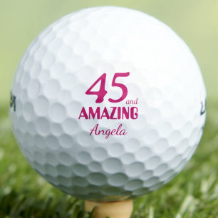 45th Birthday Elegant 45 and Amazing Pink Golf Balls