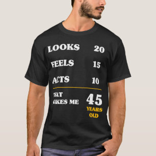 45th Birthday for Men Math Teacher 45 Years Old T-Shirt