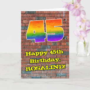 45th Birthday: Fun Graffiti-Inspired Rainbow 45 Card