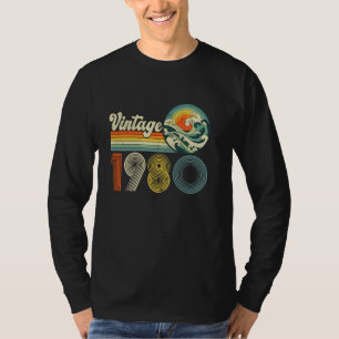 45th Birthday Gifts Vintage Born In 1980 45 Years  T-Shirt