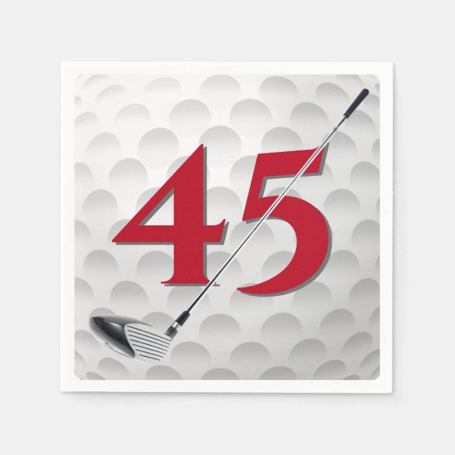 45th Birthday Golf Club Napkins (Front)