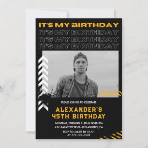 45th birthday invitations Men Photo Spray paint