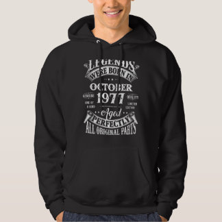 45th Birthday  Legends Born In October 1977 45 Yrs Hoodie
