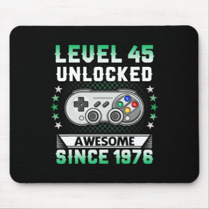 45th Birthday Level 45 Unlocked Awesome Video Game Mouse Pad
