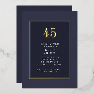 45th Birthday Minimal Elegant Dark Gold Frame