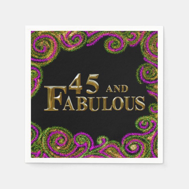 45th Birthday  Napkin (Front)