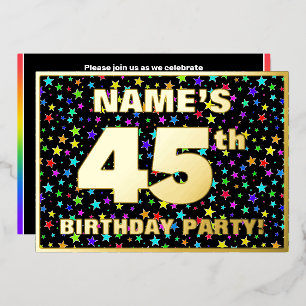 45th Birthday Party — Fun, Colourful Stars Pattern