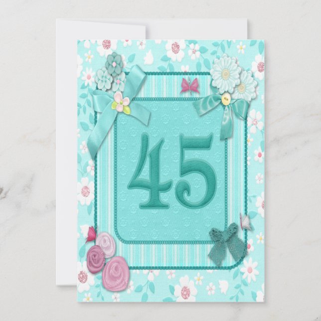 45th birthday party invitation (Front)