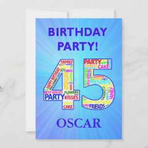 45th Birthday Party Invitation Add a Name