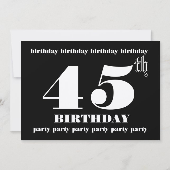 45th Birthday Party Invitation Template (Front)