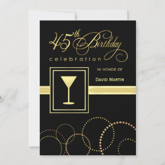 45th Birthday Party Invitations - Contemporary