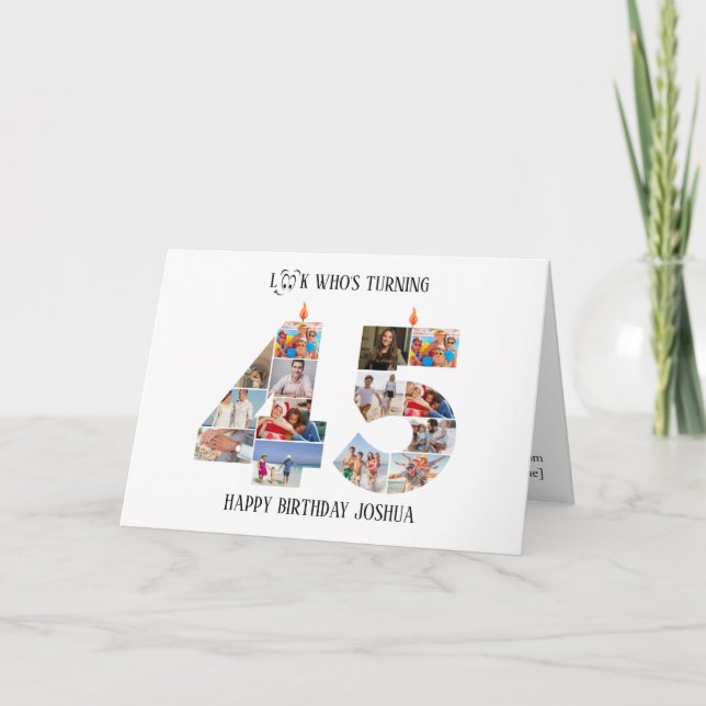 45th Birthday Photo Card (Front)