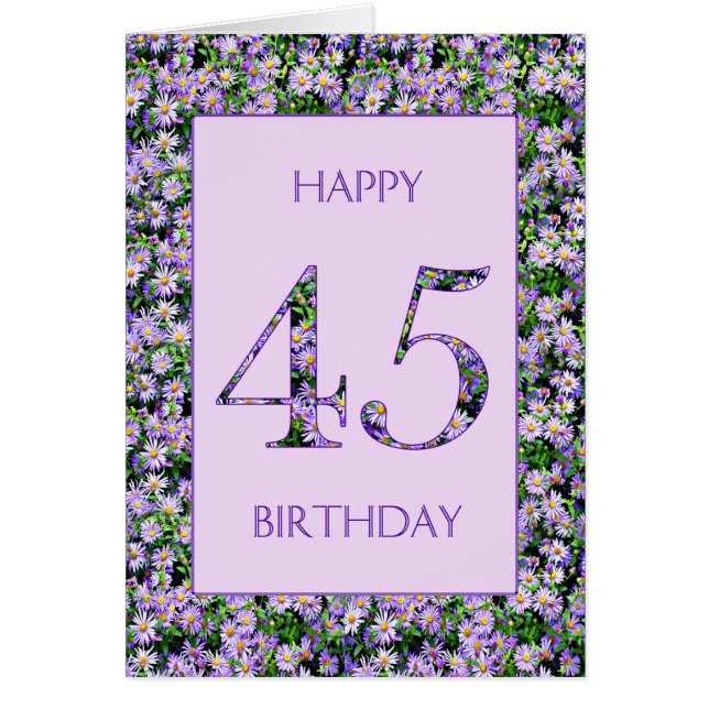 45th Birthday Purple Daisies (Front)