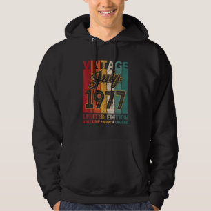 45th Birthday Vintage July 1977 Awesome Epic Legen Hoodie