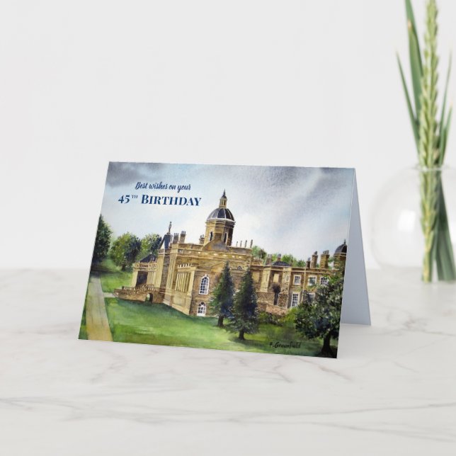45th Birthday Wishes Castle Howard York Painting Card (Front)