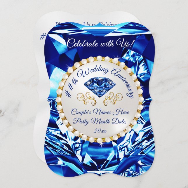 45th or 65th Wedding Anniversary Invitations,  Invitation (Front/Back)