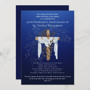 45th Ordination Anniversary Invitation Sapphire Bl