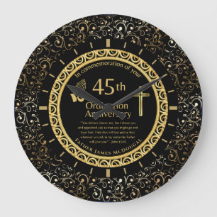 45TH Ordination Anniversary Priest PERSONALIZED  Large Clock