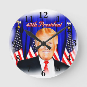 45th President-Donald Trump _ Round Clock