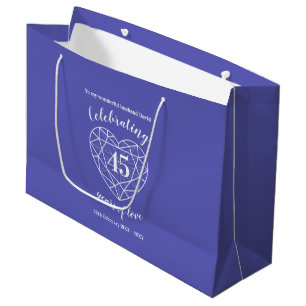 45th Sapphire Anniversary 45 years blue custom bag