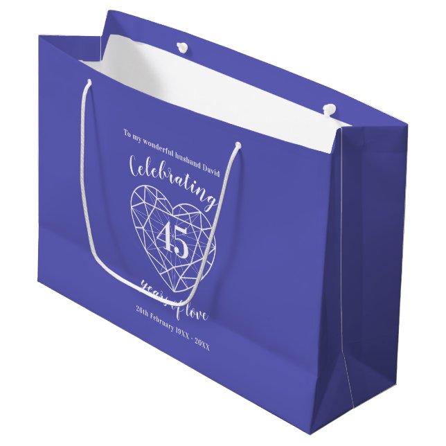 45th Sapphire Anniversary 45 years blue custom bag (Front Angled)