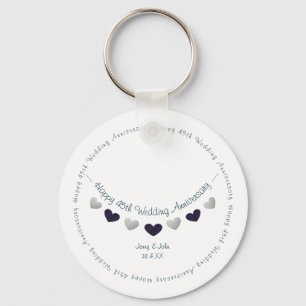 45th sapphire wedding anniversary bunting design key ring