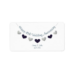 45th sapphire wedding anniversary bunting label