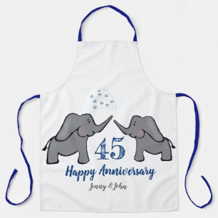 45th sapphire wedding anniversary cute elephant apron