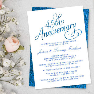 45th Sapphire Wedding Anniversary Invitation