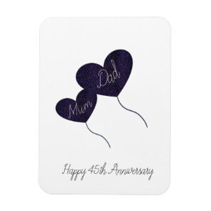 45th sapphire wedding anniversary mum & dad magnet