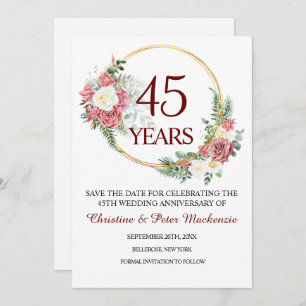 45th Sapphire Wedding Anniversary  Save The Date