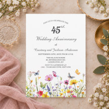  45th Sapphire Wildflowers Wedding Anniversary 