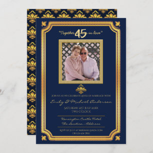 45th Wedding Anniversary - ADD PHOTO Invitations 4