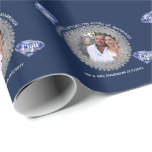 45th Wedding Anniversary - ADD PHOTO Sapphire Blue Wrapping Paper<br><div class="desc">Attractive commemorative 45th sapphire Blue Wedding Anniversary gift. Perfect for parents, good friends and colleagues. You can edit the templates using the customise or personalise tab. ____________________________________________________________________________ 1. For assistance, custom design or matching items (view the collection attached) contact Designer LeahG via the contact tab below. ____________________________________________________________________________ 2. For updates...</div>