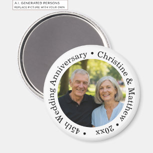 45th Wedding Anniversary Add Your Own Couple Photo Magnet