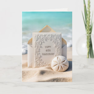 45th Wedding Anniversary Card On Beach Sand