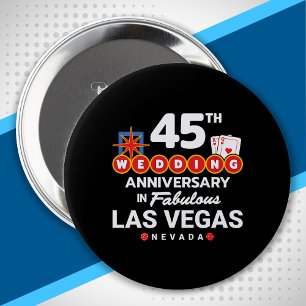 45th Wedding Anniversary Couples Las Vegas Trip 10 Cm Round Badge