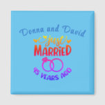 45th Wedding Anniversary Custom Names Sapphire Magnet<br><div class="desc">Commemorate your forty-fifth wedding anniversary with this light blue background,  custom magnet. Personalise the names in sapphire blue text to your own or the couple celebrating this milestone. Great idea for a party favour too!</div>