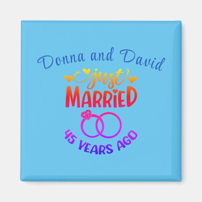 45th Wedding Anniversary Custom Names Sapphire Magnet (Front)
