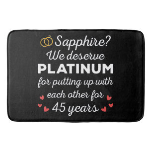 45th Wedding Anniversary I - Sapphire Funny Couple Bath Mat