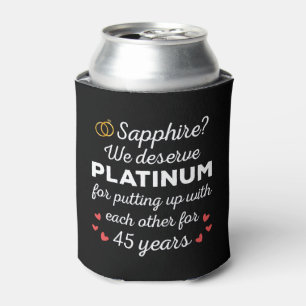 45th Wedding Anniversary I - Sapphire Funny Couple Can Cooler