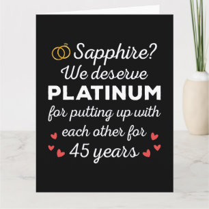 45th Wedding Anniversary I - Sapphire Funny Couple Card