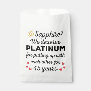 45th Wedding Anniversary I - Sapphire Funny Couple Favour Bag