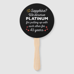 45th Wedding Anniversary I - Sapphire Funny Couple Hand Fan