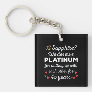 45th Wedding Anniversary I - Sapphire Funny Couple Key Ring
