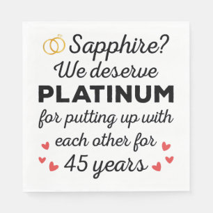 45th Wedding Anniversary I - Sapphire Funny Couple Napkin