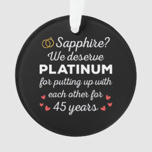 45th Wedding Anniversary I - Sapphire Funny Couple Ornament